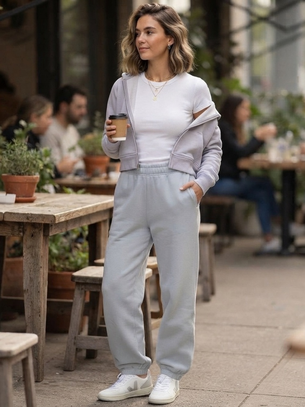 Light Blue Women's High-Waist Jeans - Casual Jogger Style